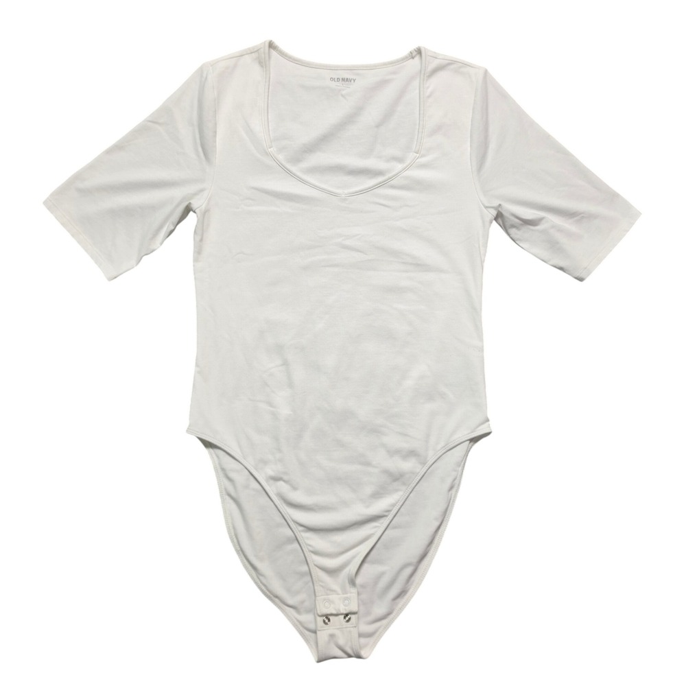 Balletcore Coquette Bodysuit Women Large White SS Sweetheart Calla Lily